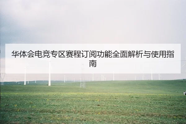 华体会电竞专区赛程订阅功能全面解析与使用指南 - YABO SPORTS